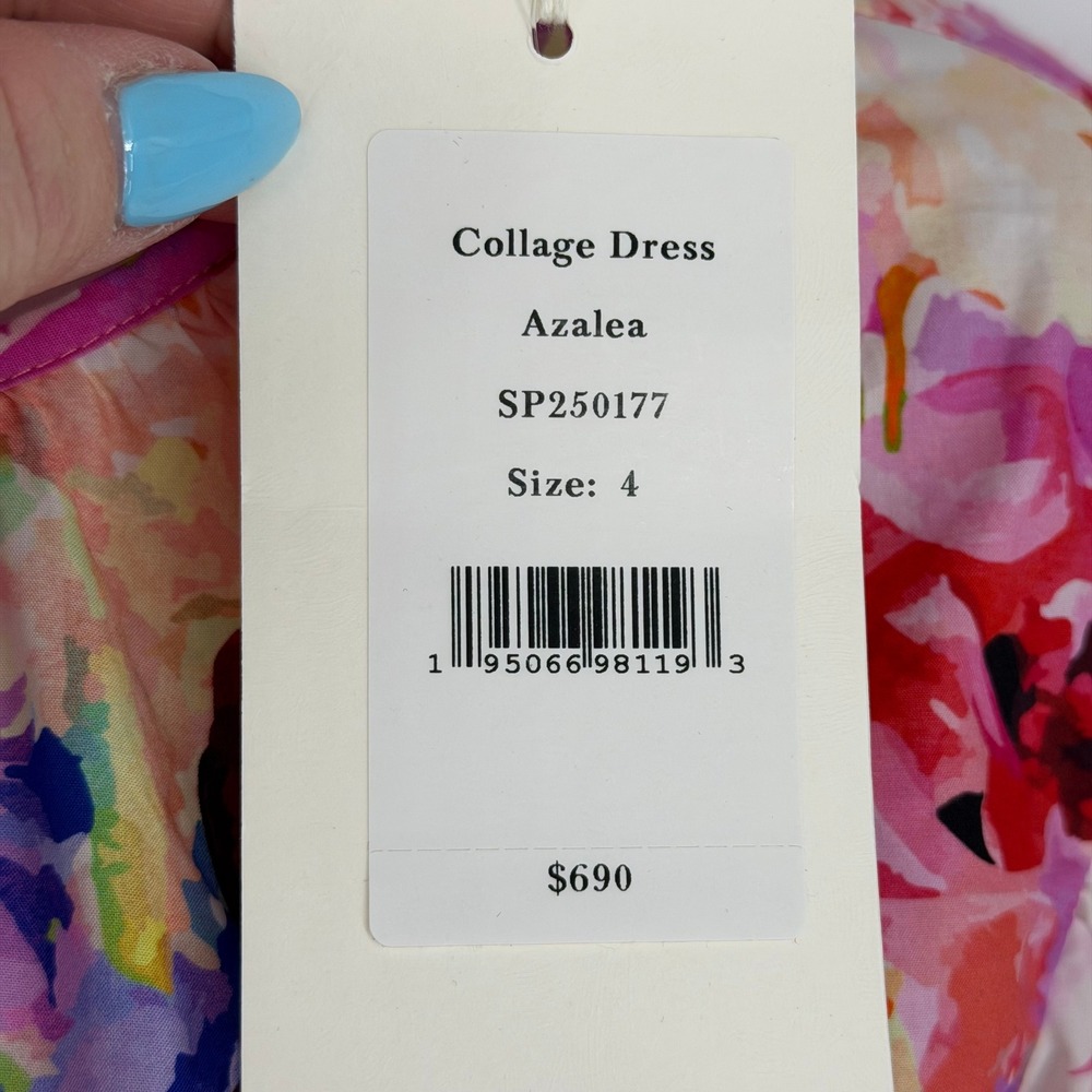 NEW Ulla Johnson Collage Dress Women 4 Azalea Tiered Cotton Silk Midi SOLD OUT! - Picture 7 of 15